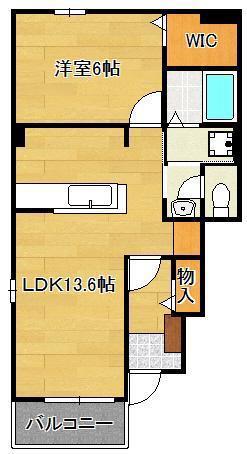 ロワンテール II(1LDK/1階)の間取り写真