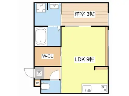 MLIF列見(1LDK/1階)の間取り写真