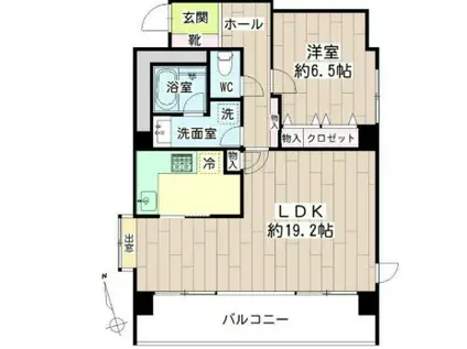 山王ガーデンハイツ(1LDK/2階)の間取り写真