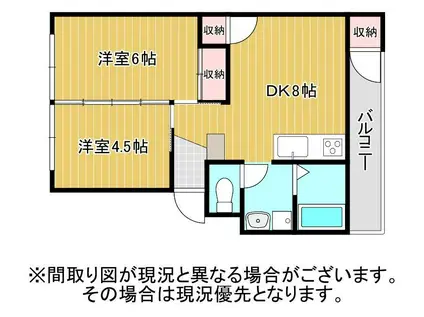 スルガハイツ8号(1DK/4階)の間取り写真