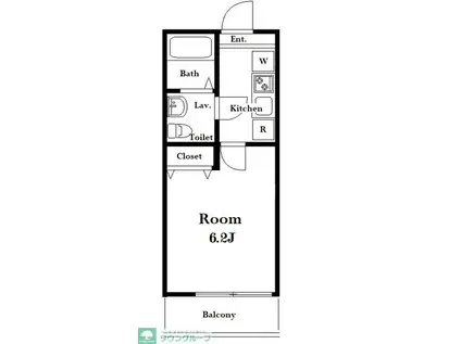 アザーレ・キュリオス柿生(1K/2階)の間取り写真