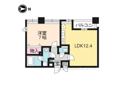 プラネシア星の子山科三条(1LDK/7階)の間取り写真