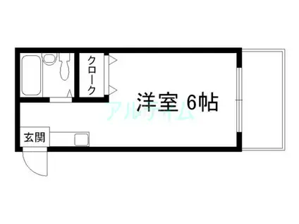 プルシャン西京極(1K/1階)の間取り写真