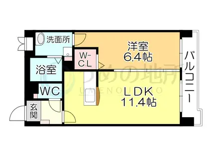 ベスタ櫛原(1LDK/8階)の間取り写真