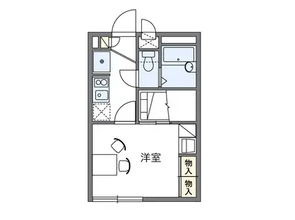 エクレール(1K/1階)の間取り写真