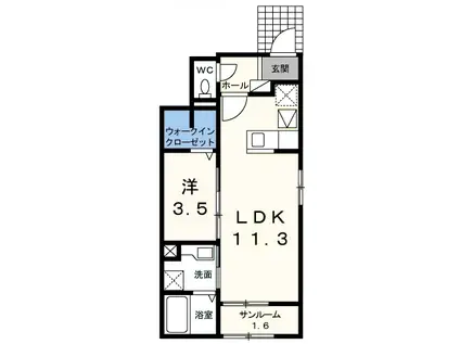 ル・ボナール (1LDK/1階)の間取り写真