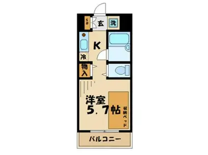 ラフィーネ学生マンション(1K/2階)の間取り写真