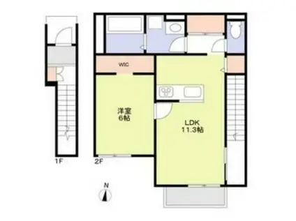 リラサーレ(1LDK/2階)の間取り写真