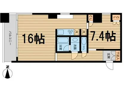 ドゥーエ清澄白河(1LDK/5階)の間取り写真