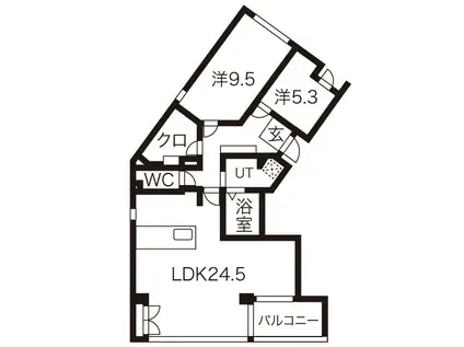 COULEURS GRAND(2LDK/3階)の間取り写真