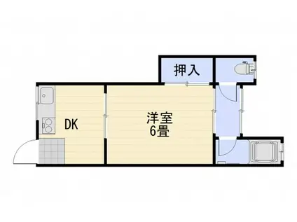 加藤荘(1DK/2階)の間取り写真