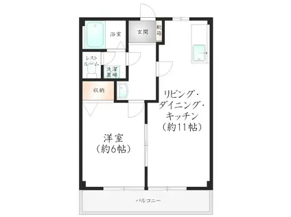 ハイツKIMURA(1LDK/1階)の間取り写真