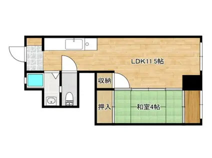 第一津広ビル(1LDK/5階)の間取り写真