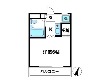 柳沢ハイツ(1K/1階)の間取り写真