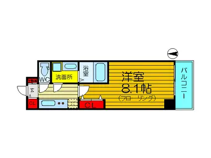 サムティナンバ南(1K/5階)の間取り写真