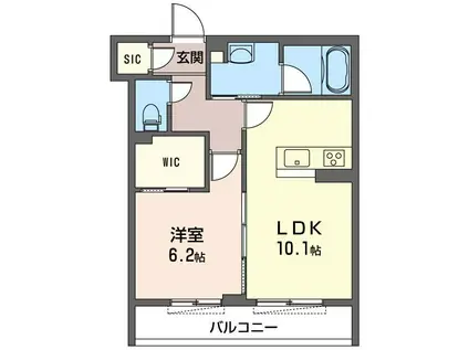 アミエール(1LDK/2階)の間取り写真