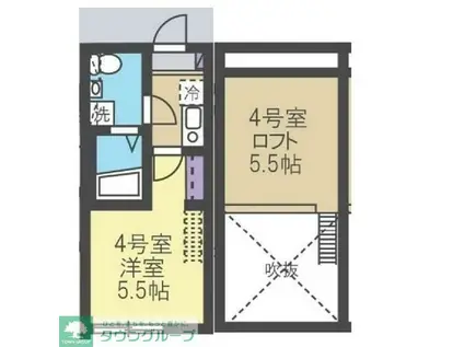 JT 2(1K/2階)の間取り写真