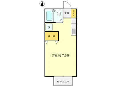 スインセリティー(ワンルーム/1階)の間取り写真