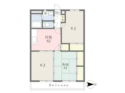 アールクリエイト星ヶ丘(3DK/2階)の間取り写真