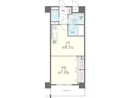 フランディルりんくうII(1LDK/3階)の間取り写真