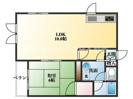 RAFFINEII(1LDK/2階)の間取り写真