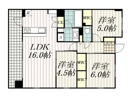 センチュリー千葉みなと(3LDK/2階)の間取り写真