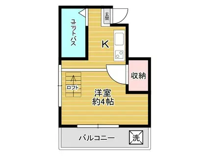 アプトIV(ワンルーム/2階)の間取り写真