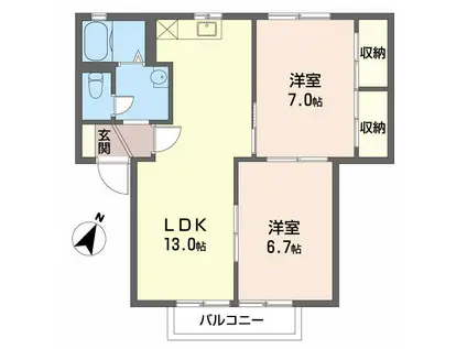プラムロード(2LDK/1階)の間取り写真