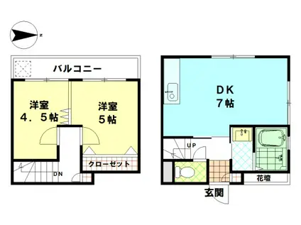 ツインテラス氷川(2DK/2階)の間取り写真
