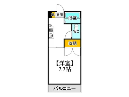 ミルフォード定森(1K/2階)の間取り写真