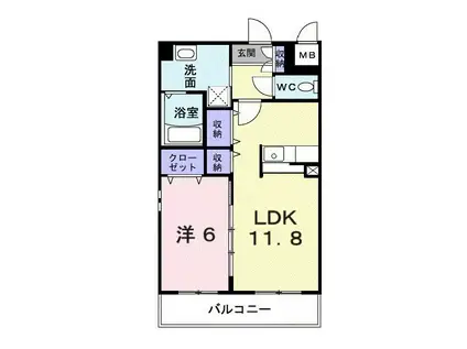 グランクレシア(1LDK/6階)の間取り写真