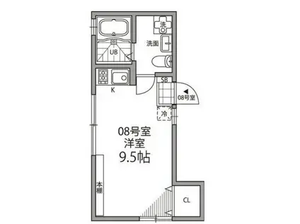 グランエッグス東大前(ワンルーム/1階)の間取り写真