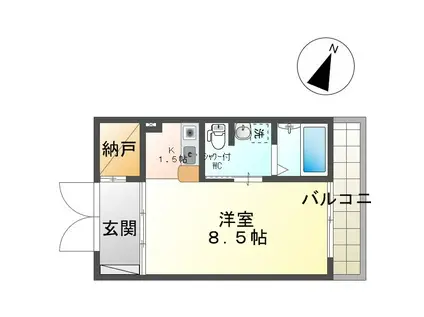 SAIN・K(ワンルーム/1階)の間取り写真