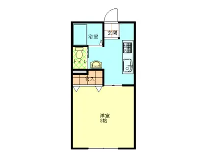 コーポ21タシロ(1K/1階)の間取り写真