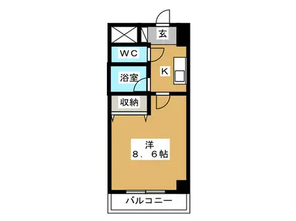 ヴェリーニ東松戸(1K/5階)の間取り写真