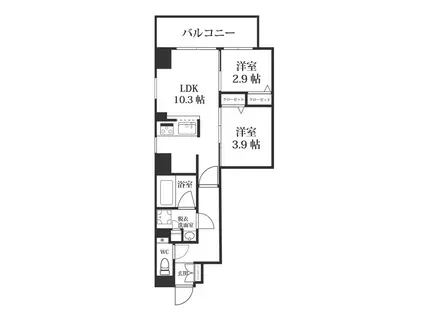 MODERN PALAZZO博多BAY(2LDK/10階)の間取り写真