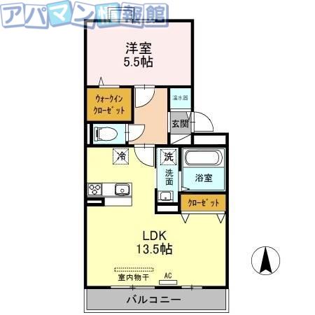 エクレール カメリア(1LDK/3階)の間取り写真