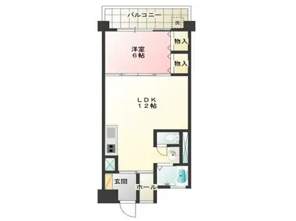 関屋ステーションハイツ(1LDK/2階)の間取り写真