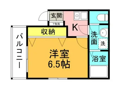 KKCOTY(1K/1階)の間取り写真