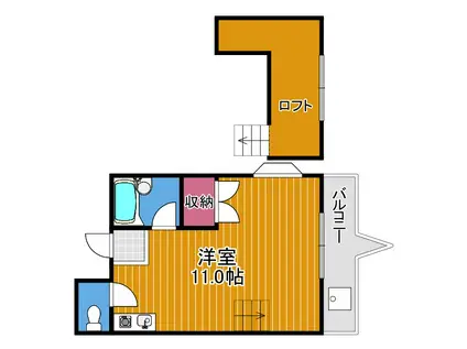 ロフトクラブ(ワンルーム/1階)の間取り写真