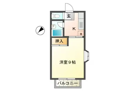 コーポ幸(1K/2階)の間取り写真