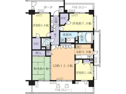 プロシード筑波学園都市(4LDK/3階)の間取り写真
