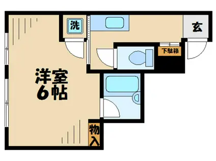 サニーヒル(1K/3階)の間取り写真