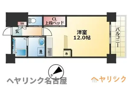 サンズコーポ市場木(ワンルーム/3階)の間取り写真