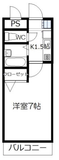 ロイヤルエムズ(1K/3階)の間取り写真