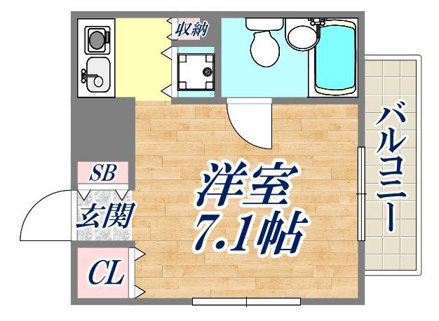 ゼンマンション(ワンルーム/3階)の間取り写真