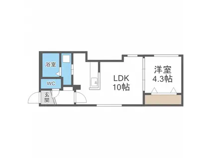 KOPEN COURT環状通東(1LDK/3階)の間取り写真