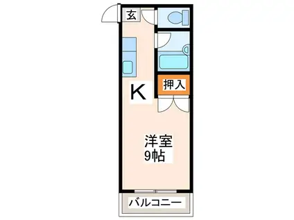 ロフティ薬園町(ワンルーム/1階)の間取り写真