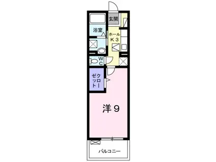 ディアコート 大宮(1K/1階)の間取り写真