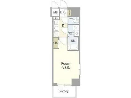 エスリード栄 THE PARK(1K/11階)の間取り写真